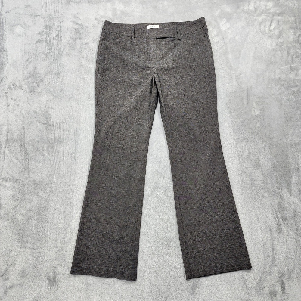 Van Heusen‎ Pants Womens 14 Gray Check Twill Bootcut Stretch Dress Career Office